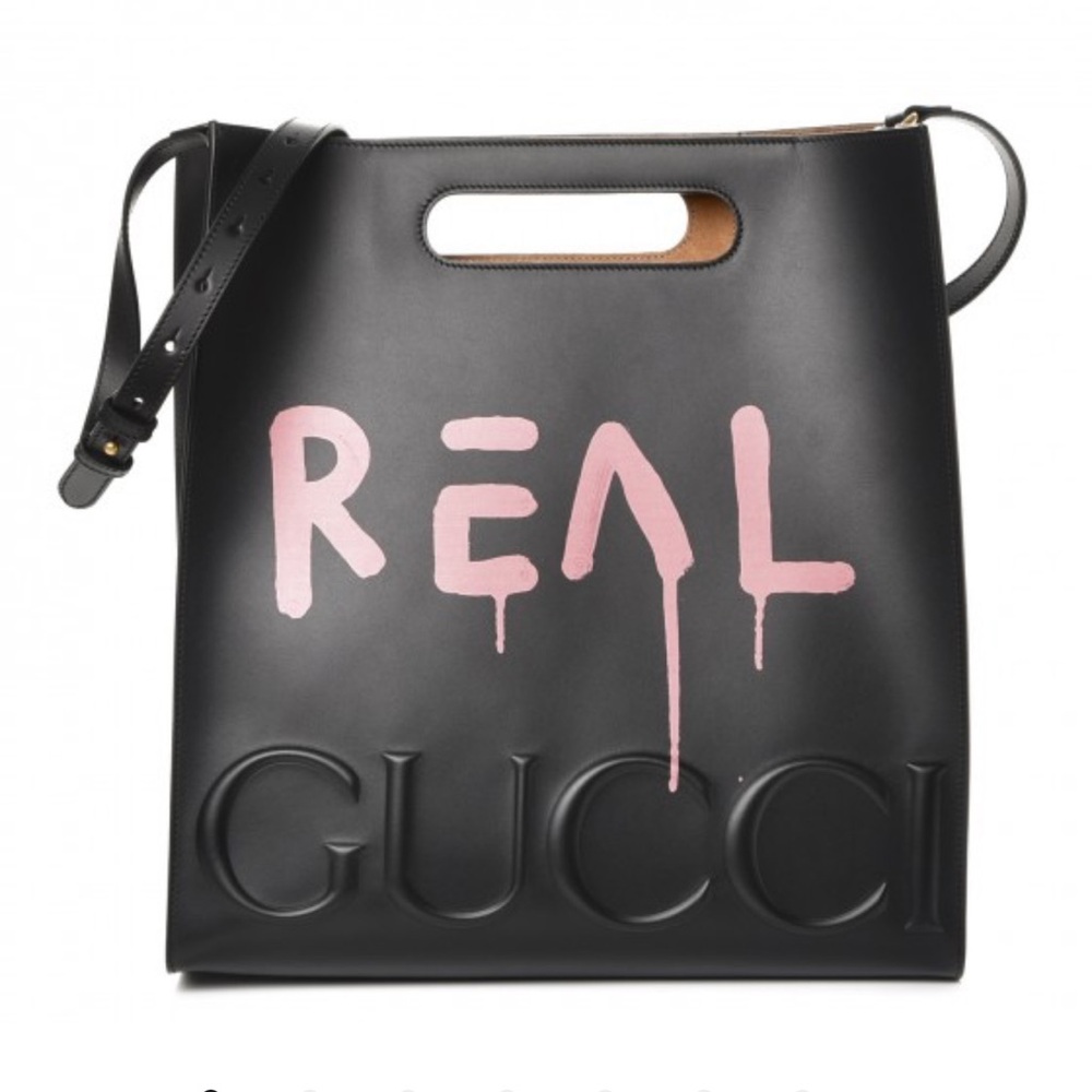 AUTHENTIC Gucci Black Pink Ghost Shoulder Bag
